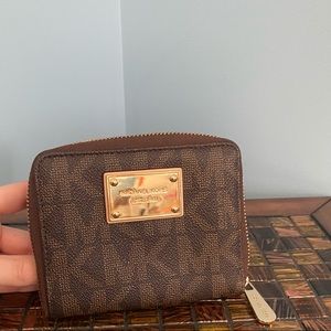 Brown Michael Kors logo wallet